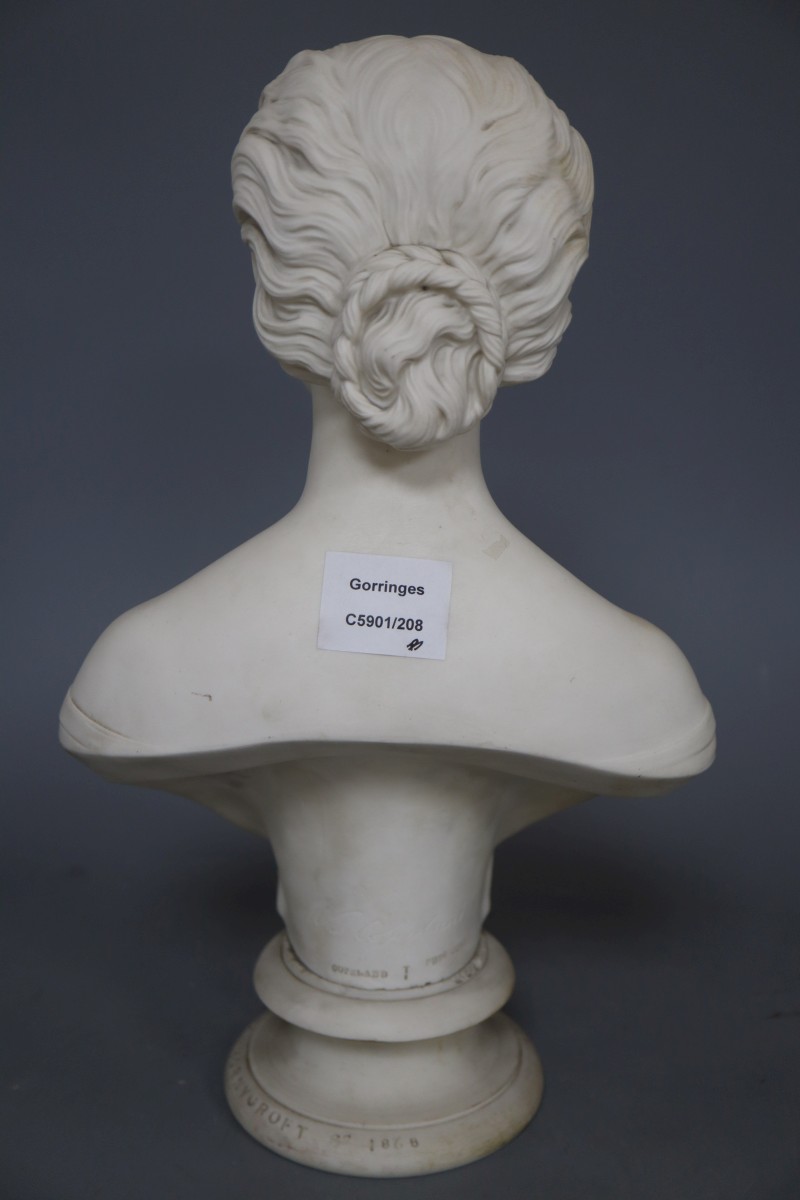 A late 19th century Copeland spode parian bust of Alexandra, height 38cm